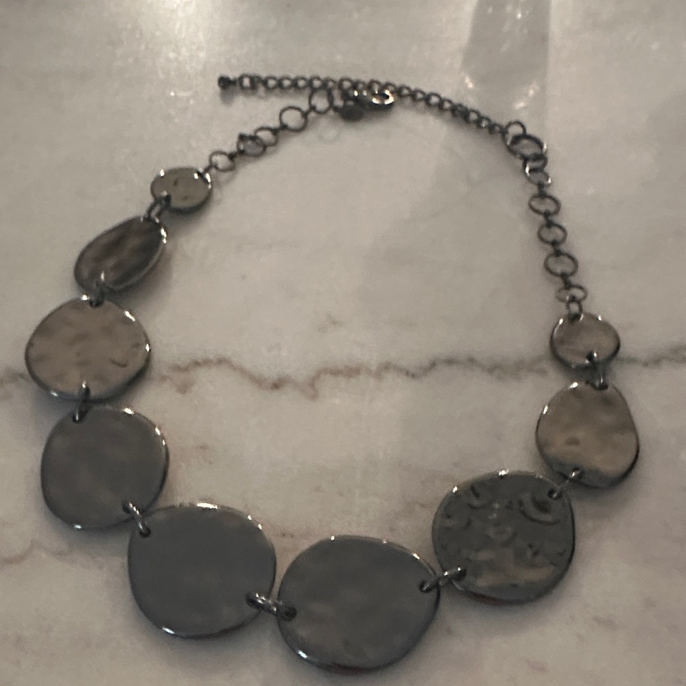 Chicos Elegant Black Disc Necklace